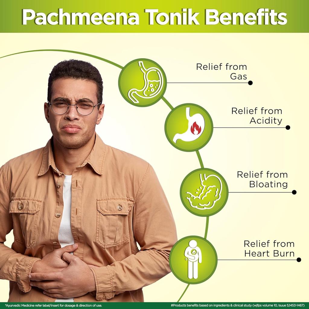 Multani Pachmeena Tonik Digestive Syrup Ayurvedic Digestive Support for Gas Bloating Appetite Care 300 ml Pack of 1
