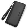 Men's Top-Grain Leather Zipper Clutch Wallet