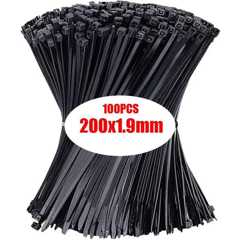 100Pcs Nylon Cable Ties Self-locking Cord Ties Straps Adjustable Cables Fastening Loop Home Office Wire Zip Ties Wholesale