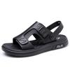 Dual-Purpose Mens Sandals Casual Leather Men Summer Shoes New Size Men's Beach Flats Fashion Quick Dry Male Slippers Half Drag