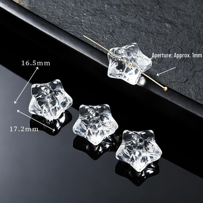 Handmade White Crystal Glass Carving Beads for DIY Bracelets