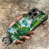 Summer Plants Green Leaf Soft Phone Case For iPhone 15 16 17 Air 14 Pro Max 16E Plus 13 12 Mini Plating Anti-Fall Fundas