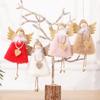 17cm/7’’ Plush Toy Angel Christmas Ornament Cute Hanging for Doll for House Decoration New Year’s Day Party Ornament Dec