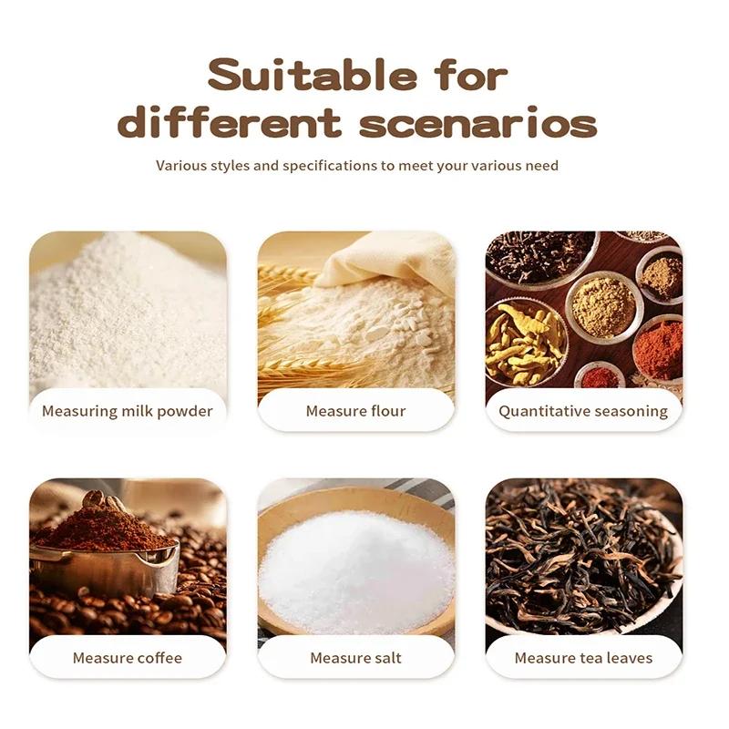 JUSTINLAU 15/30ml Stainless Steel Coffee Powder Coffee Bean Spoon with Scale Baking Measuring Spoon Seasoning Measuring Tools