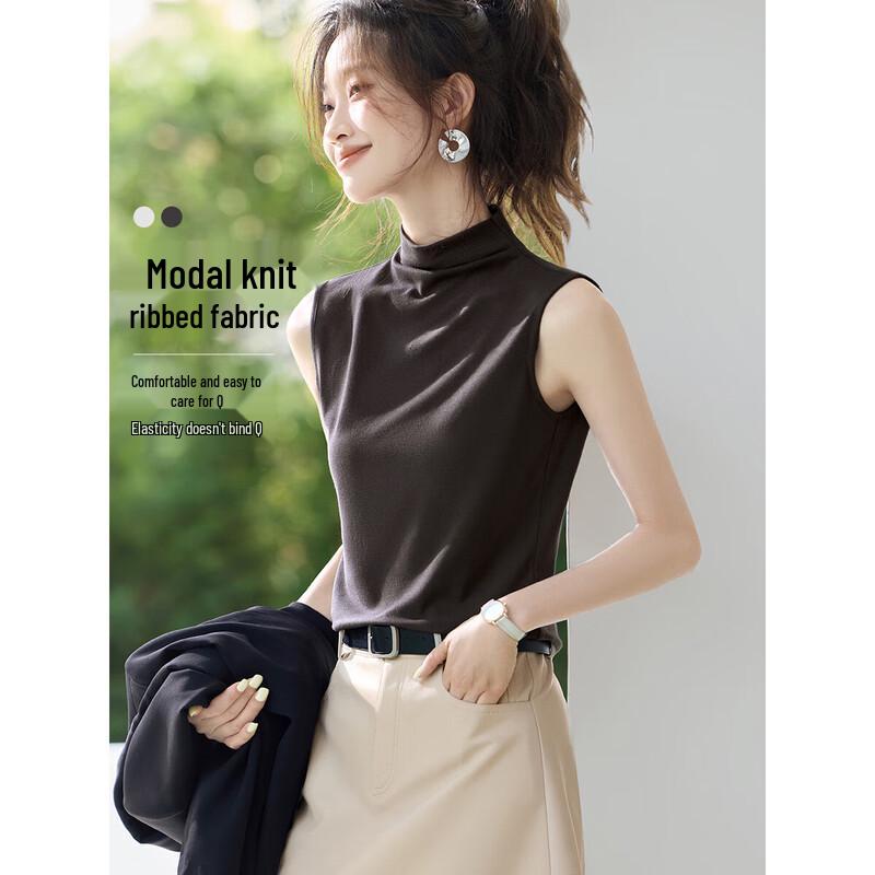 Mohan Yimei Sleeveless Stand Collar Slim Fit T-shirt XL