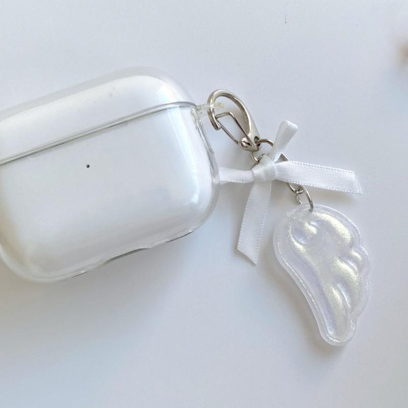 Wings Shape Acrylic Keychain Y2K Punk Angel Wings Bag Pendant Bowknot DIY Keychain Bag Hanging Decor or Girls Fashion Accessory