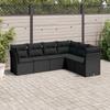 VidaXL Garden Lounge Set 6 Pcs with Cushions Black Braided Resin 3217675