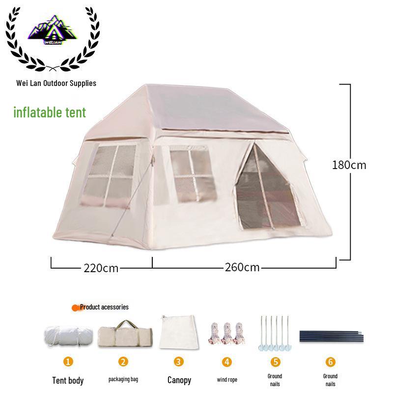 Inflatable One-Piece Tent: Windproof & Rainproof, Portable Oxford Cloth for Outdoor Camping