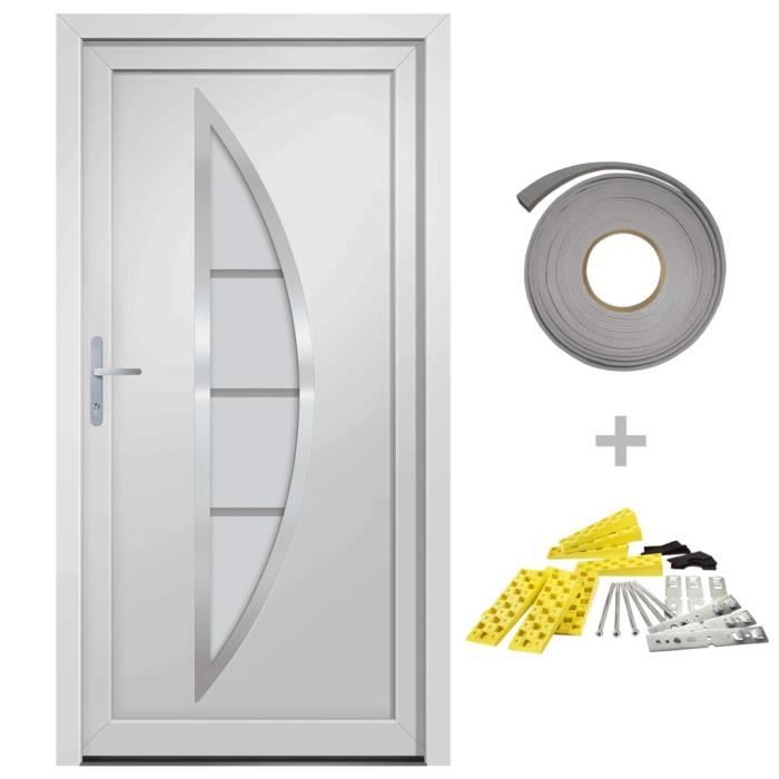 VidaXL Porte d'entrée Blanc 88x200 cm PVC 3187861