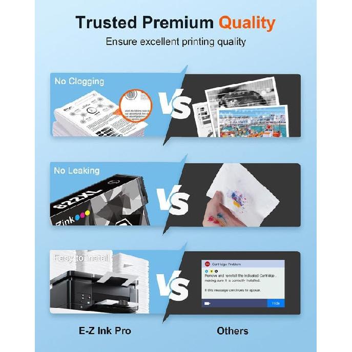 E-Z Ink Pro 822XL Ink Cartridges Remanufactured Replacement for Epson 822XL Black Printer Ink for Workforce Pro WF-3823 WF-4833 WF-4830 WF-4820