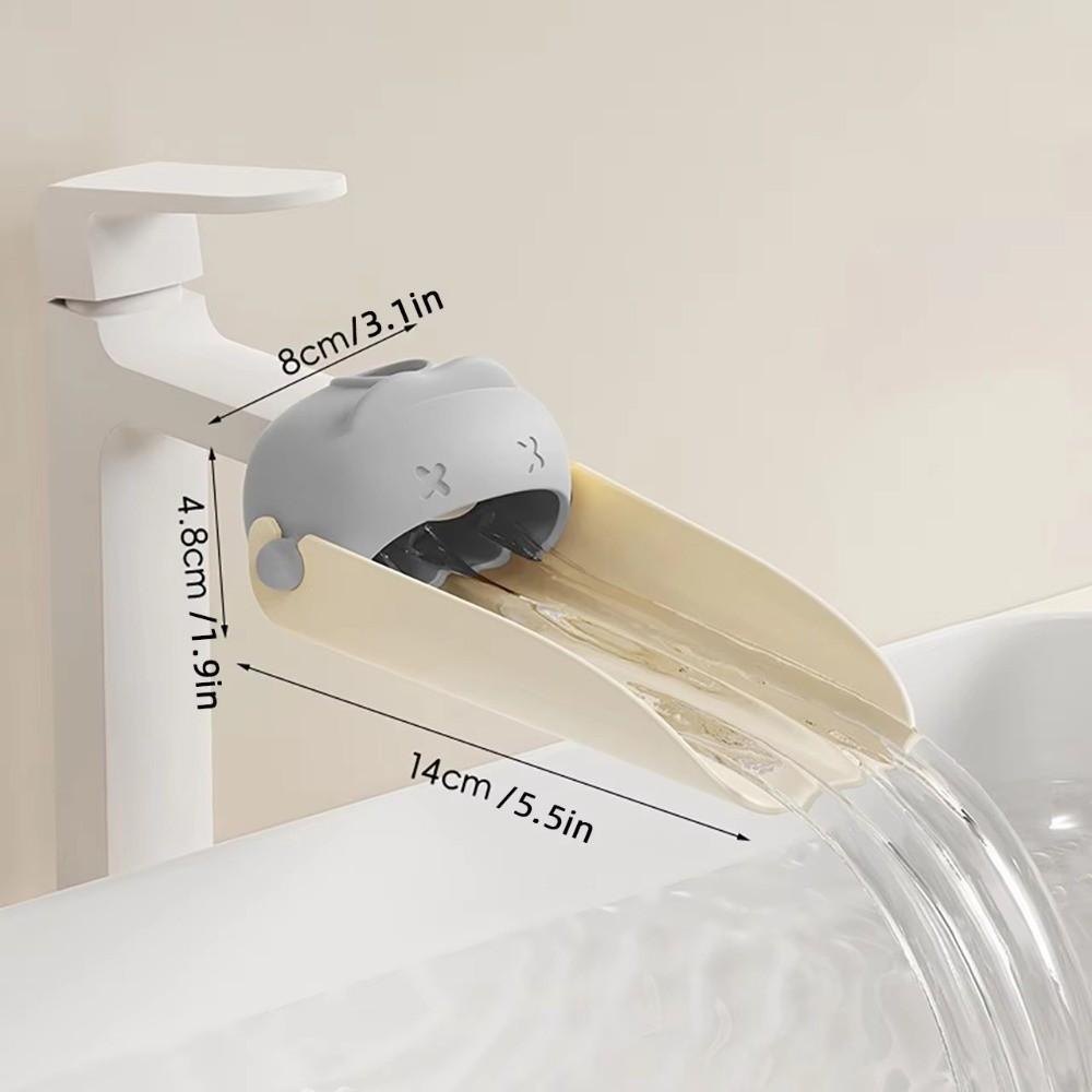 Splash-Proof Faucet Extender Kids Hand Washing Assistant Foldable Water Nozzle Guide Sink Cute Cartoon Water Faucet Extension