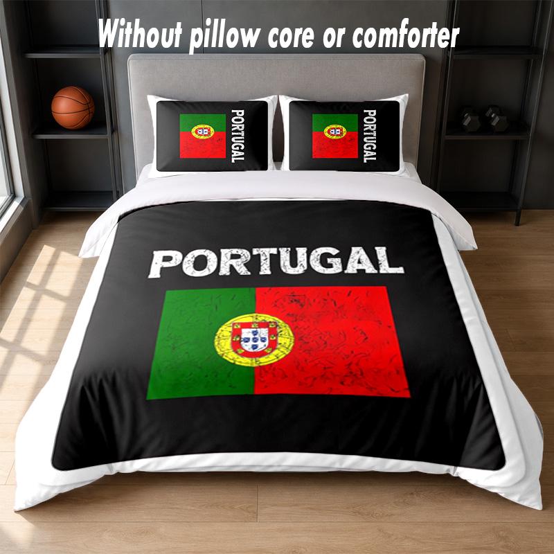 Portugal Design Bed Bedding Set 1 Duvet Cover + 2 Pillowcases Soft Breathable Household Bed Linens