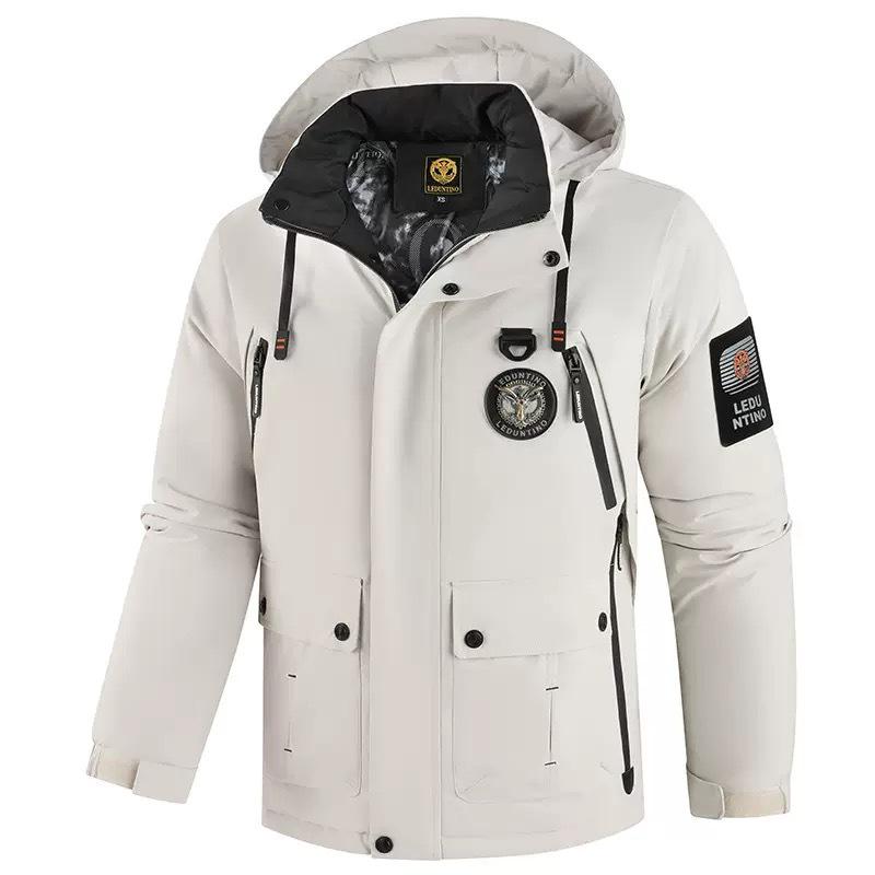 Men's Thickened Waterproof Hooded Cotton Coat - Outdoor Winter Warm, Plus Size Jacket