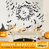 TDHDIKE Halloween Party Supplies & Decorations 140Pcs Realistic PVC 3D Black Scary Bat Wall Stickers for Creepy Home & Indoor Decor DIY Wall Decal
