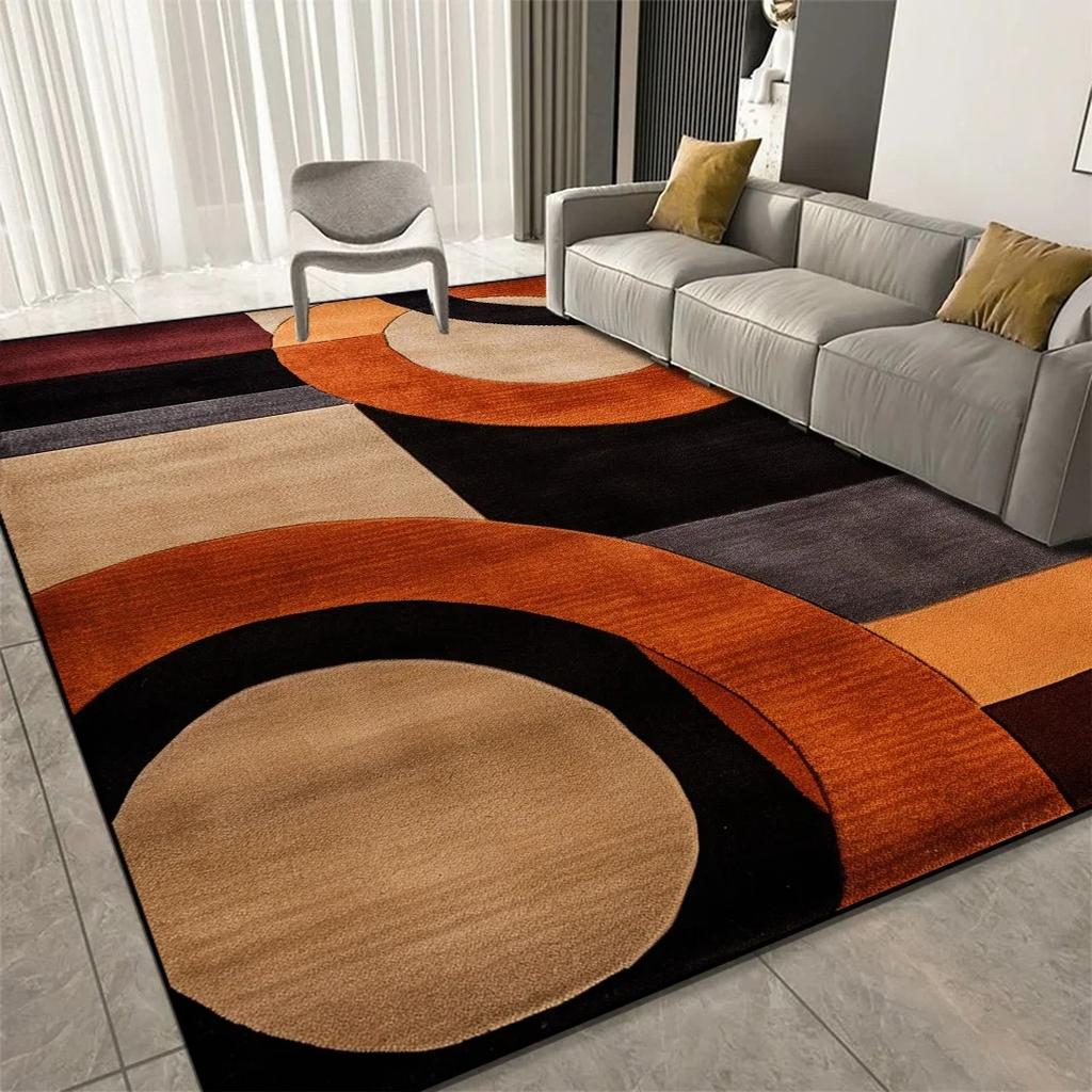 Luxury Geometric Print Carpet Living Room Decoration Hallway Large Size Soft Decor Rugs Bedroom Home Hotel Floor Mat Washable
