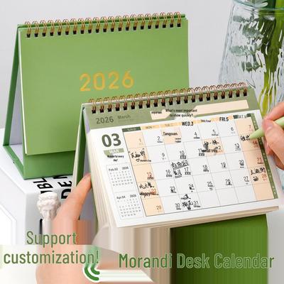 2025-2026 Morandi Color Desk Calendar: Creative Monthly Student Ornament & Memo Planner