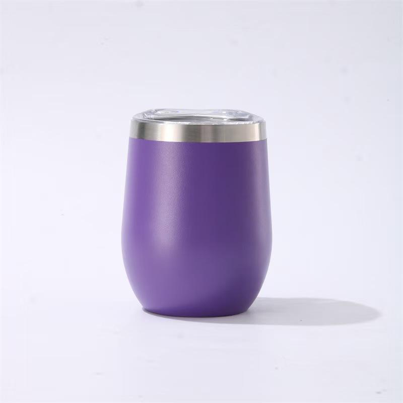 12oz Insulated Eggshell Stainless Steel Wine Glass (U-Shaped, Large Belly)