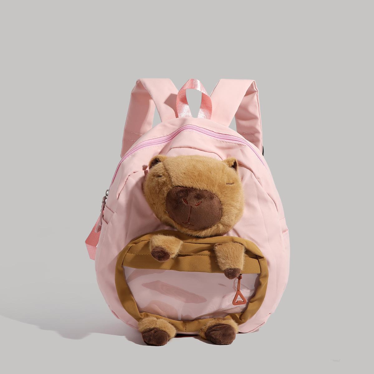 Niedliche Cartoon Kinder Schultaschen Damen Große Kapazität Cartoon Lustiger Rucksack Weich Mädchen Cartoon Animation Studentenrucksack Leicht Liebestasche rosa