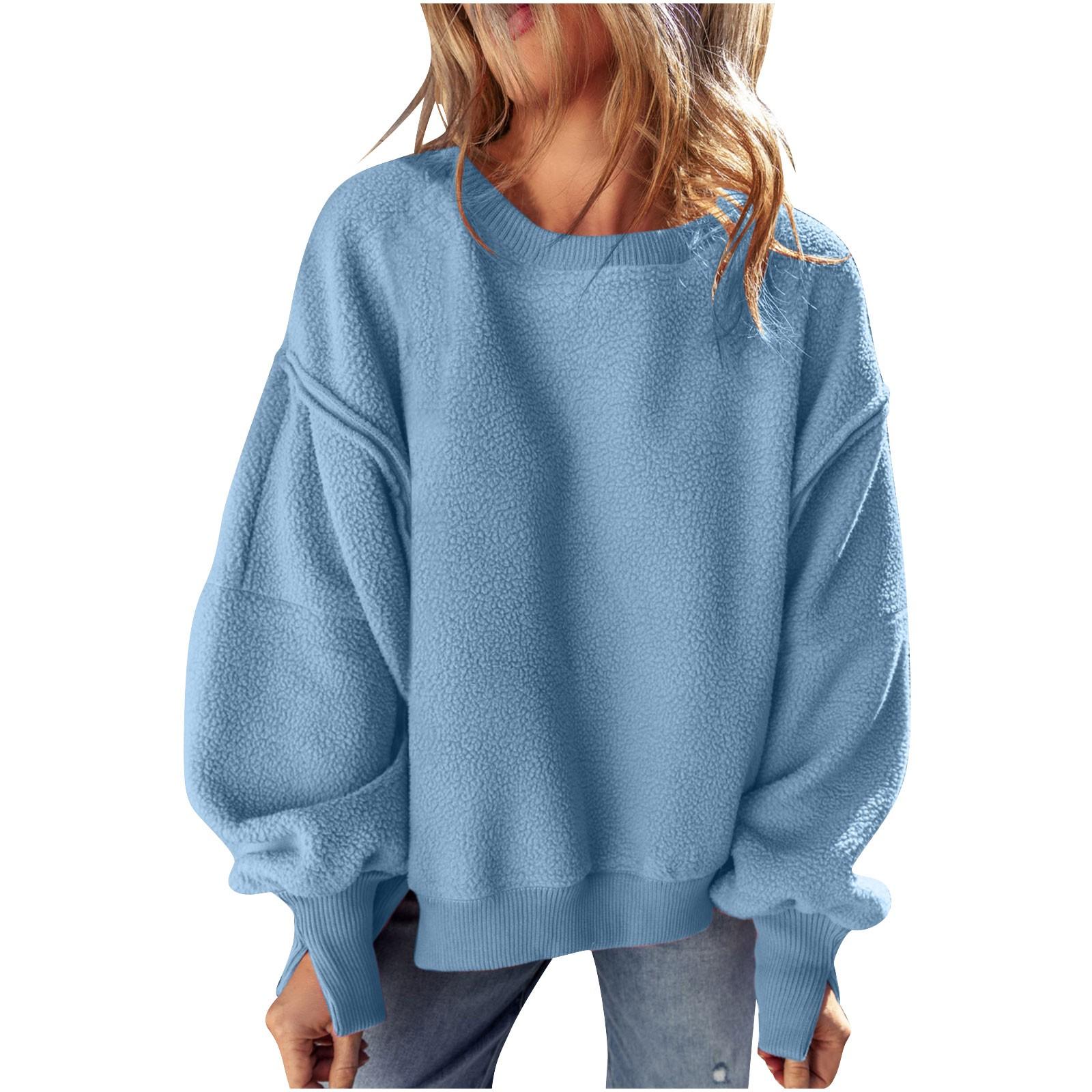 Women s Colour Pullover With Sweatshirt Plush Long Sleeve Fashion Sweatshirt L