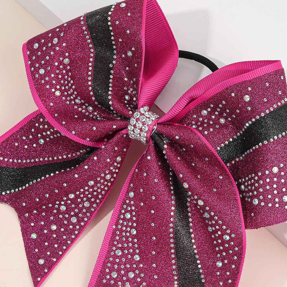 Glitter Rhinestone Large Bow Hair Band For Girls Women Sweet Shiny Crystal Rubber Bands Hair Elastics Daily Party Accessories