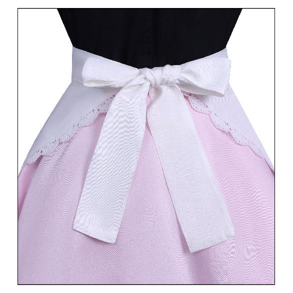 Miraculous Ladybug Marinette Maid Anime Maid-style Cosplay Dress Halloween Convention Outfit Pink Shorts