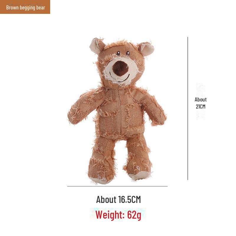 

Plush Cartoon Bear Dog Chew Toy for Teeth Cleaning жёлтый