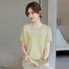 2026 Ice Silk Elegant T-shirt: Stylish Summer Knit for Middle-Aged & Elderly Women