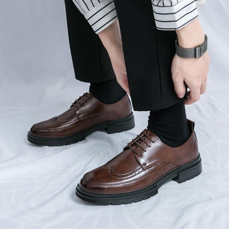 Trend Casual Business Shoes Men Wedding Leather Shoes Man Office Social Party Leather Shoes Classic Brogues Men'S Dress Shoes