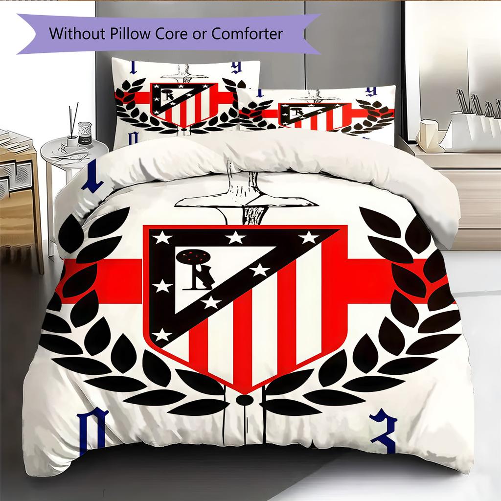Juego de Edredón Ropa de Cama Atleti Funda de Edredón Funda de Almohada Decoración del Hogar Regalo de Cumpleaños (1 * funda nórdica + 2 * fundas de almohada, sin núcleo)