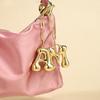 Letter Keychain Mini 3D Alphabet Charm Matte Glossy Golden Plating Key Chain with Lobster Clasp Bags Keys Bracelets Accessories