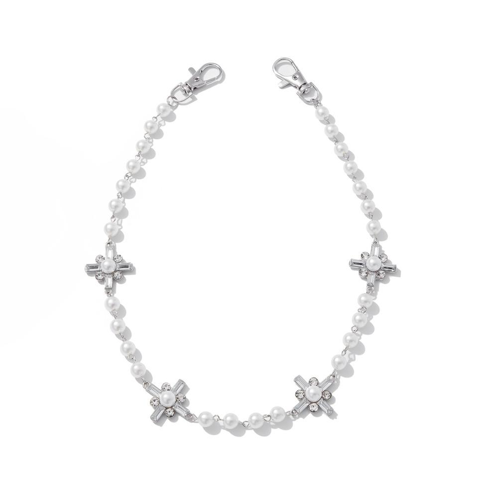 Gothic Pearl Waist Chain Zinc Zinc Zinc Alloy Tassel Jeans Chain Cool Punk Belt Chain  Female
