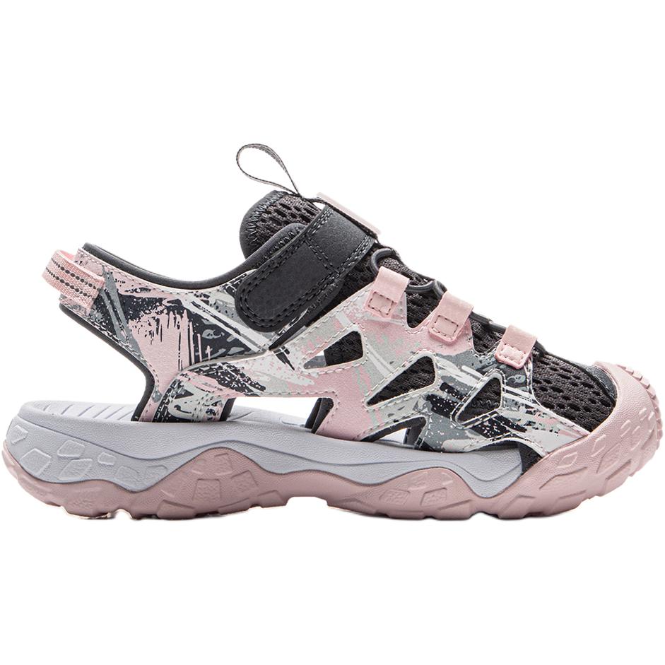 Li Ning Comfortable Versatile Shock Absorbing Breathable Low Top Kids Sandals Kids Sandals Pink YKEV030-4