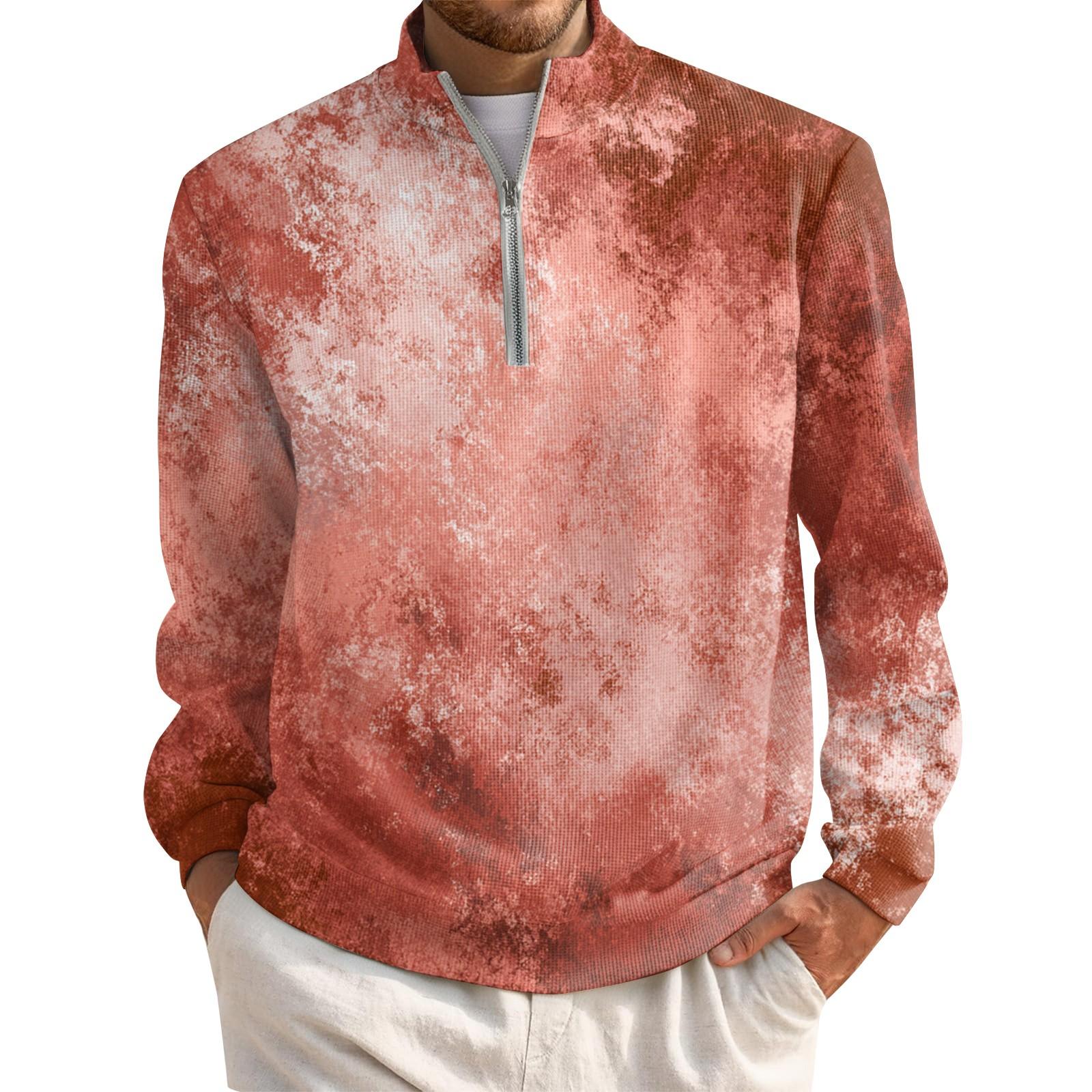 

Мужской короткий пуловер на молнии с высоким воротником и длинными рукавами XXXL