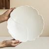 Delicate Flower-Shaped Plate, Solid Color Deep Plate, Household Ceramic Plate, Fruit Plate, Dinner Plate, Premium Vegetable Plate, Salad Plate.