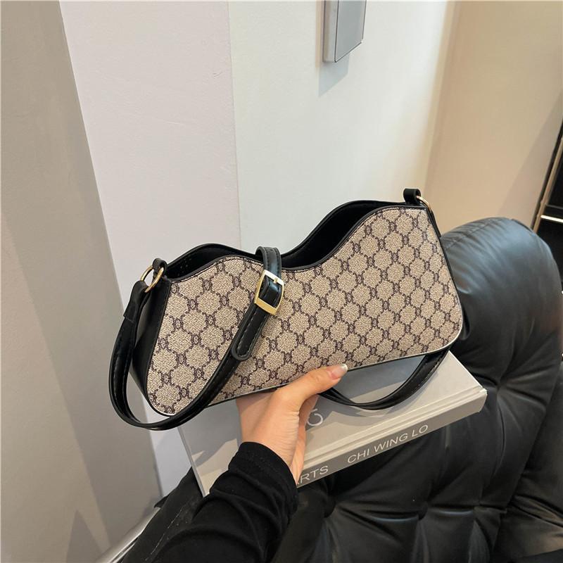 2025 New Summer Printing Trend Fashion Casual Retro Casual Simple Chain Underarm One Shoulder Small Square Women's Bag