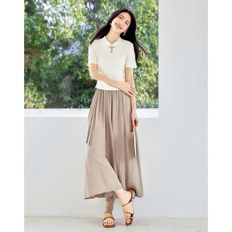 

Women s Elegant Short-Sleeve Top & Pants Set L