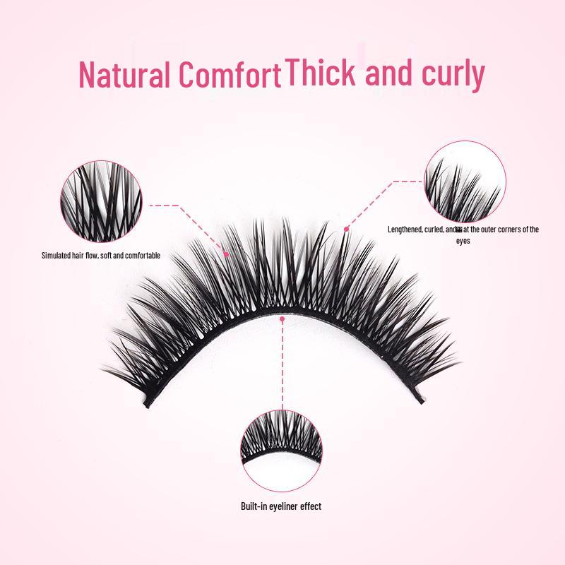 Ten Pairs High-Capacity Natural 3D Eyelashes - Hard Stem, Dense One-Piece Design for Stage Makeup