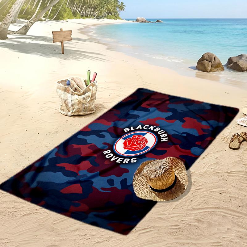 Blackburn Rovers Football Print Beach Towel, Large Soft Quick Dry Towel for Beach Camping Swimming