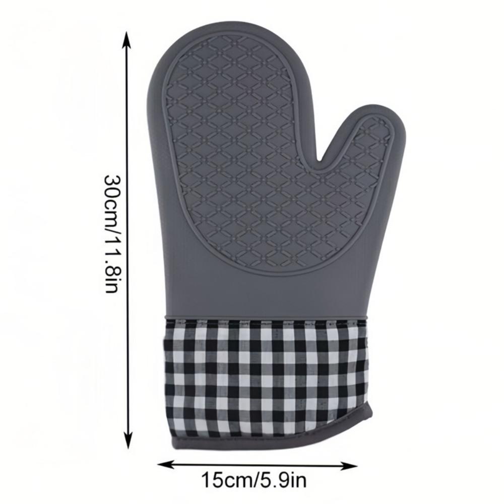 2pc Silicone Oven Gloves Thickened Baking Gloves Kitchen Gloves Anti Scalding Gloves  BBQ