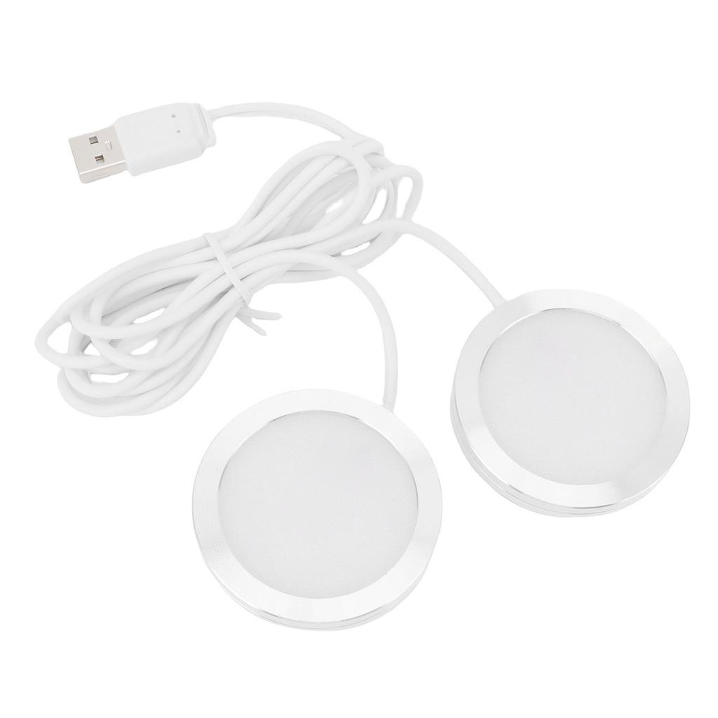 Dual Heads Round LED Spotlight Indoor Mini Ultra Slim 5V USB Under Counter Light Jewelry Display
