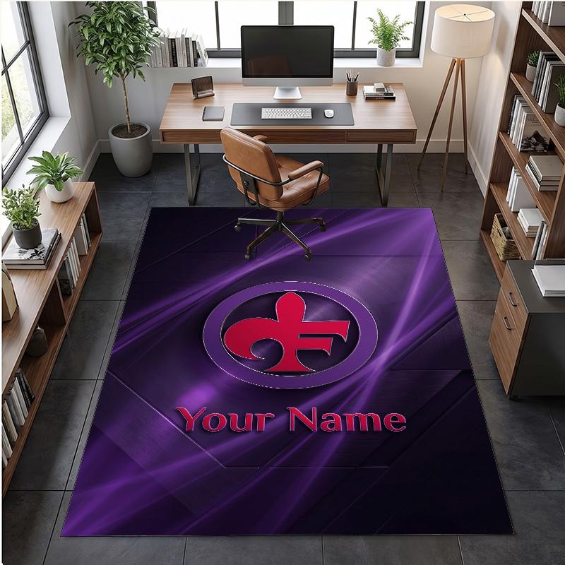 Crystal Velvet Rug Fiorentina FC Print Custom Name Text Floor Mat Home Decor