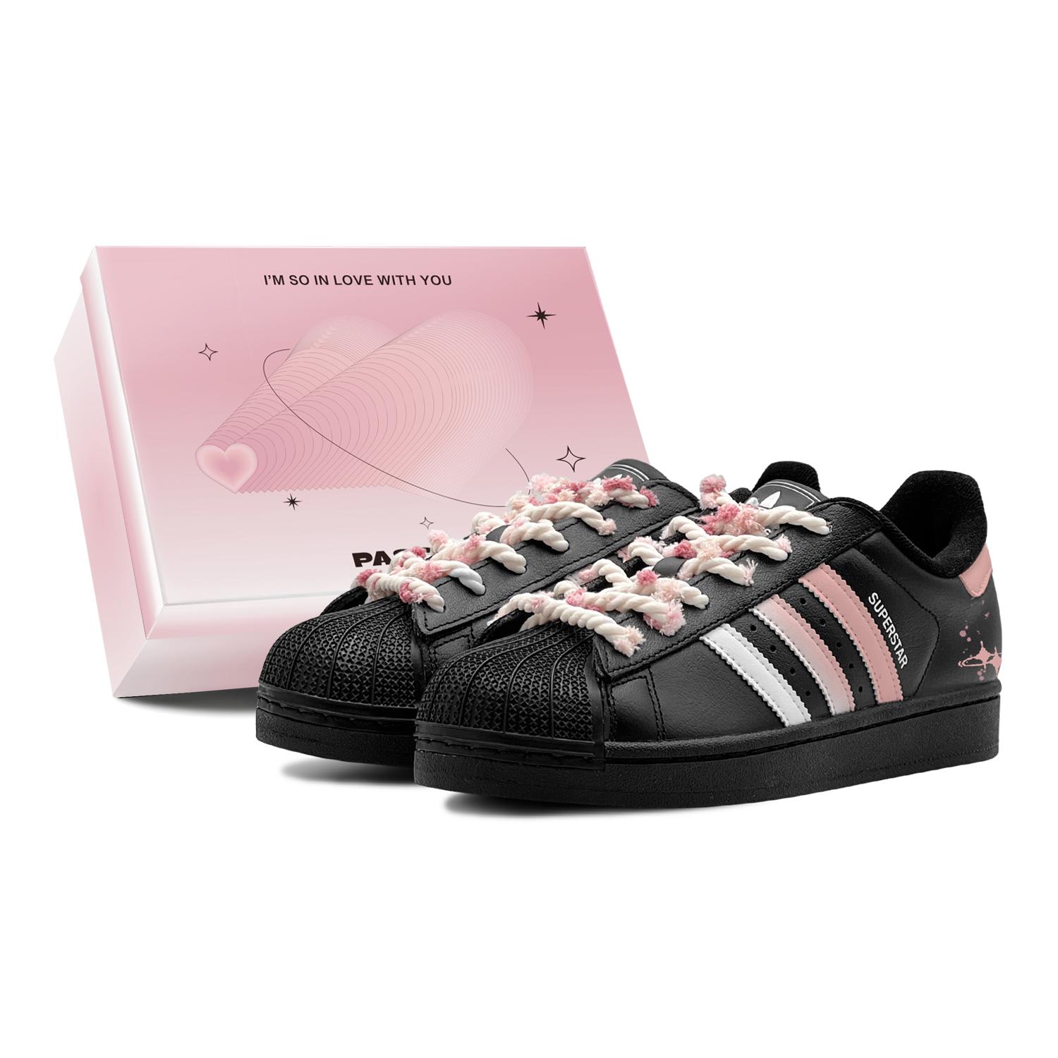

Adidas Originals Superstar 2 Couple s, Romantic Favor, Sakura Pink Sparkle, Sweet Style, Girlish, Versatile Fashion JH9977(TeamS3-S-BOX) 36
