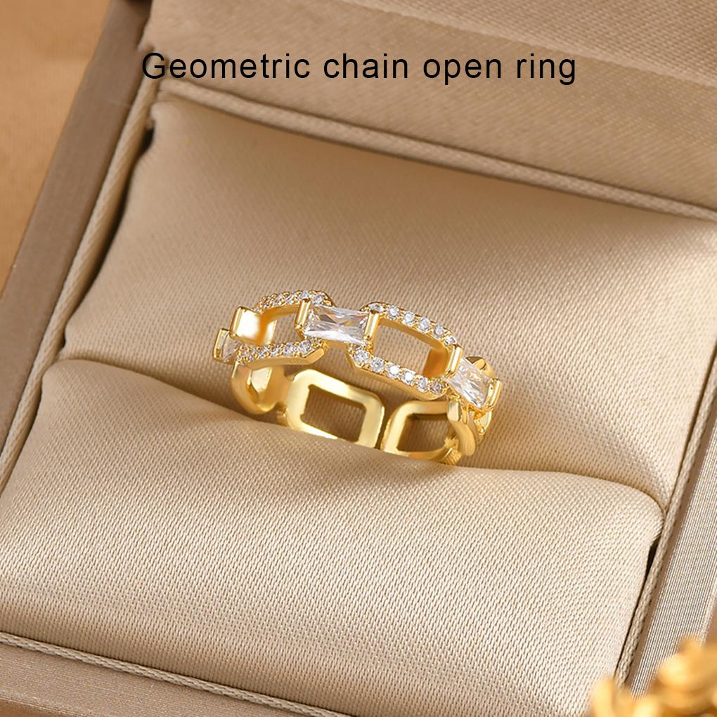 Women Ring Fashion Crystal Embedded Decorative Hand Jewelry Rhinestone Dressing Elegant Trendy Decoration Craft Hanging