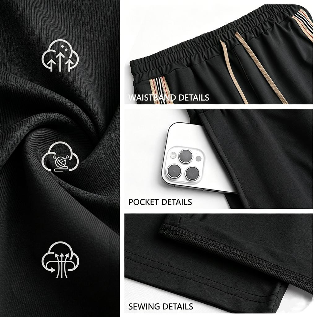 Men's Striped Athletic Sweatpants Loose Fit Straight Leg Track Pants with Elastic Waistband and Drawstring for Casual Wear