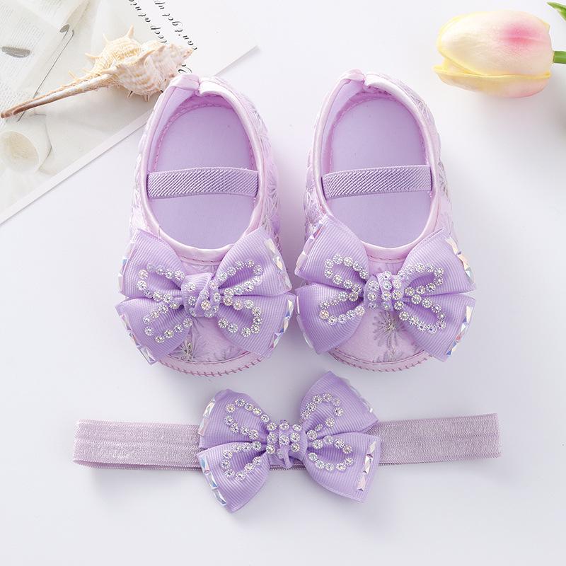 New Baby Girl Shoes Fashion Versatile Comfort Walkers Exquisite Cutesoft Soles Baby Shoes Anti Slip Princess Shoe Newborn 0-1Y
