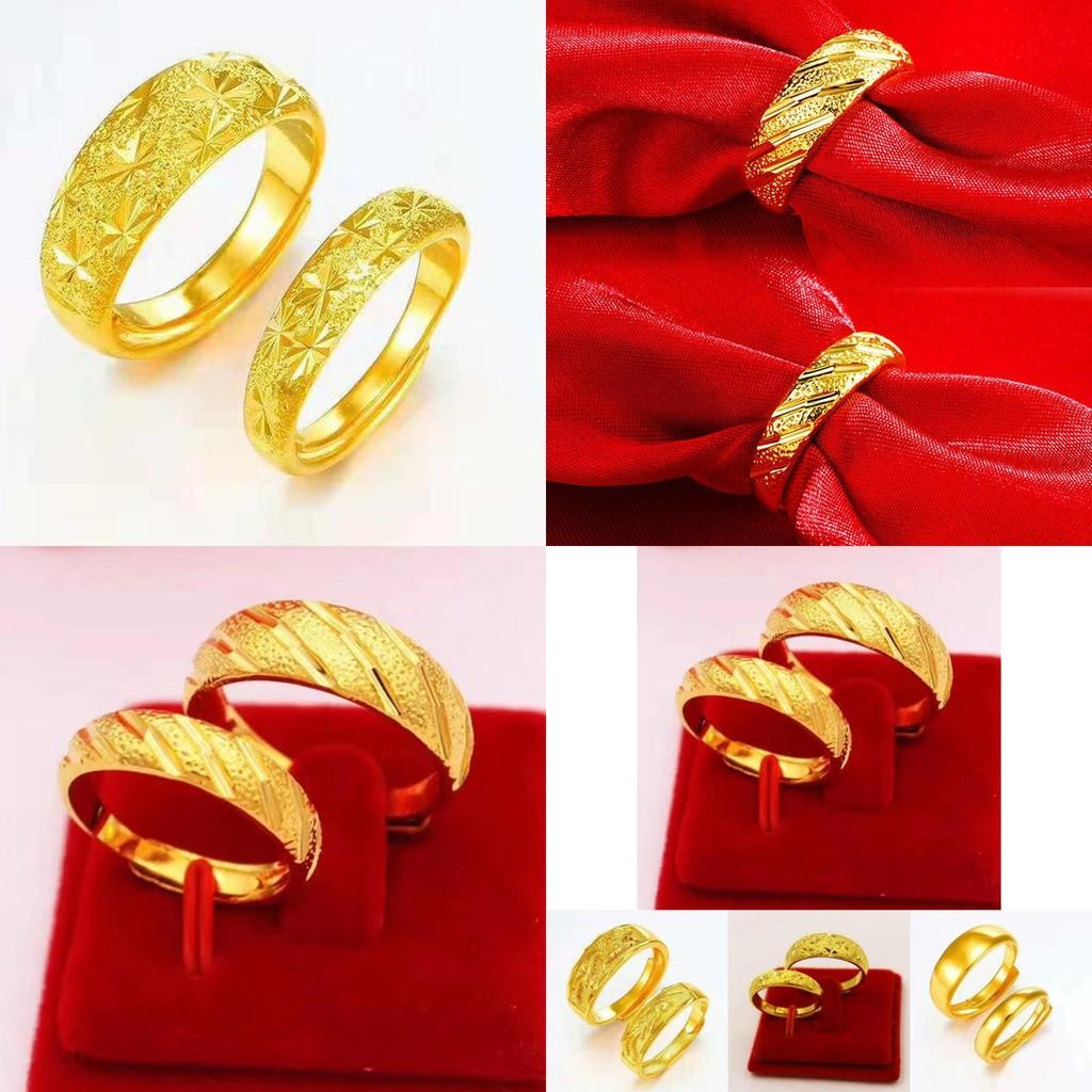 Minimalist Gold Plated Copper Couple's Rings With Meteor Shower And Starry Design For Elegant Style
