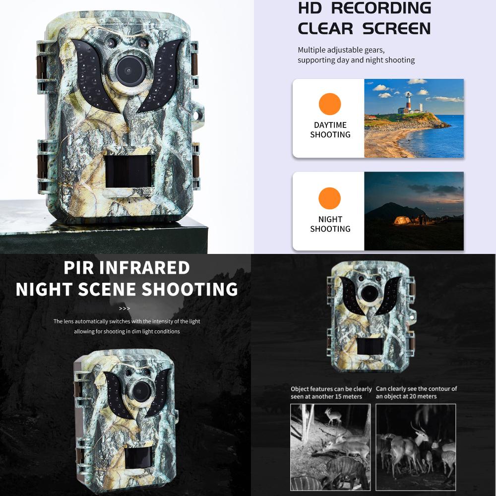 DL005 Mini Hunting Trail Camera HD 16MP 1080P Infrared Night Vision Waterproof Wildlife Camera for Monitoring Animal Observation