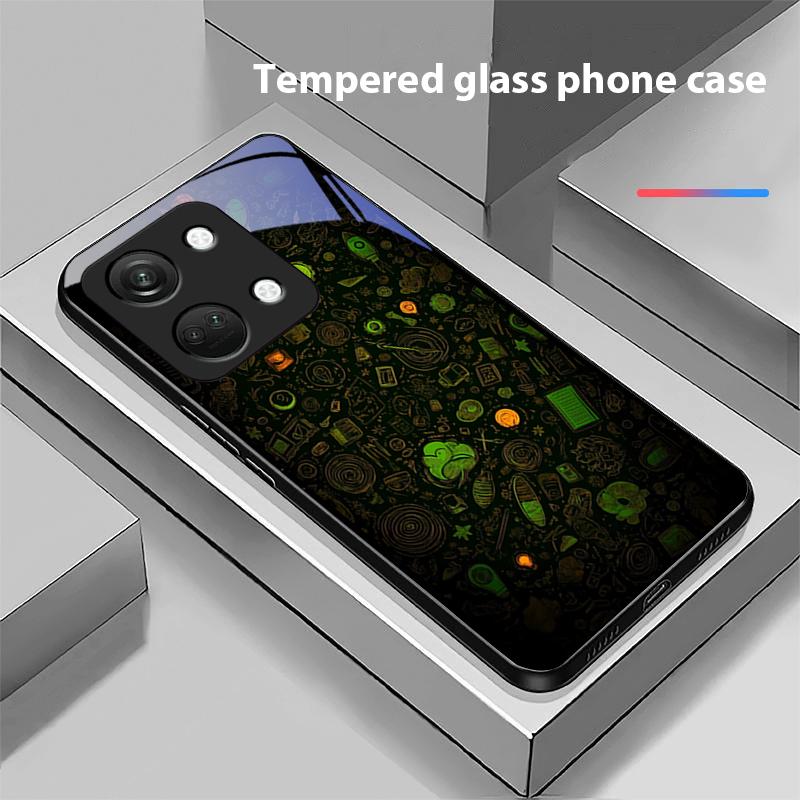 Dream Space Siyah OnePlus Nord 3 5 6T 7 Pro 8 12 10T Reno8 Lite 5G 10R Nord N30 İçin Siyah Sert Kabuklu Temperli Cam Telefon Kılıfı