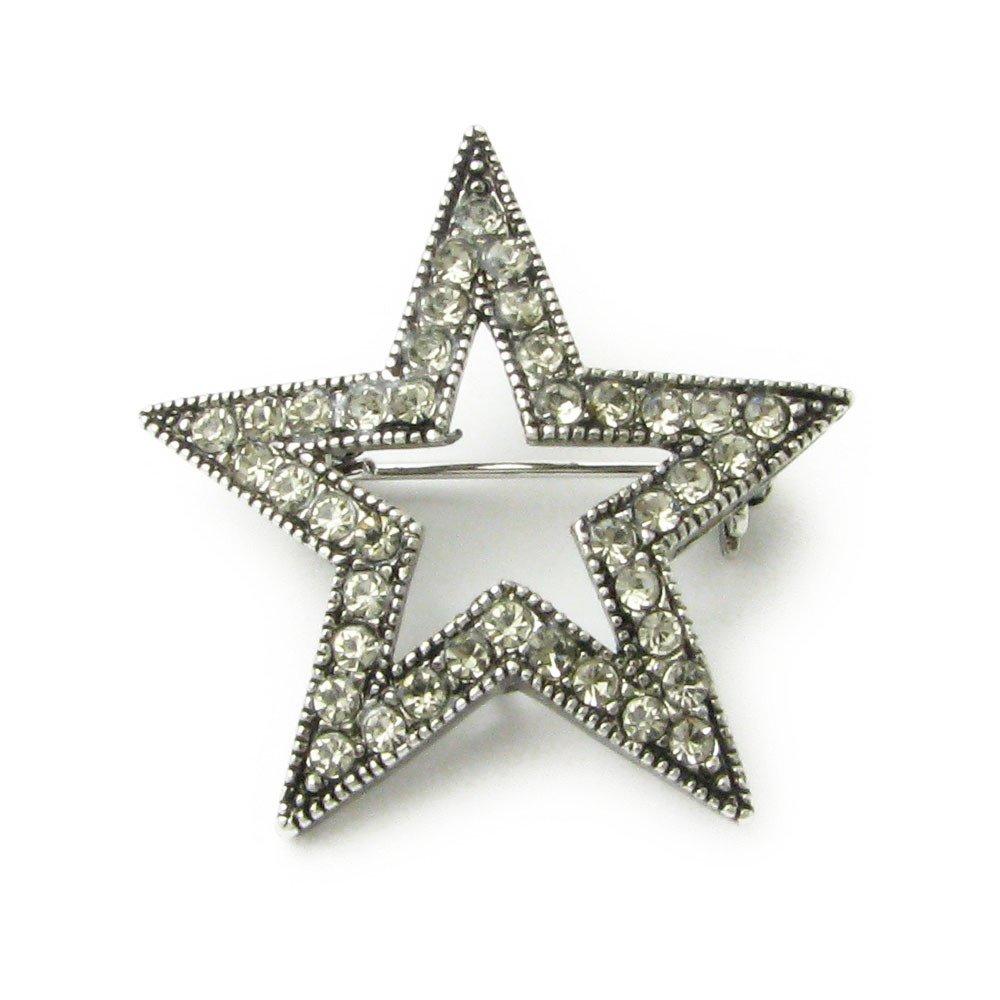 

GEM plus Star Brooch Lapel Pin KS41002 Black (Metallic Color)