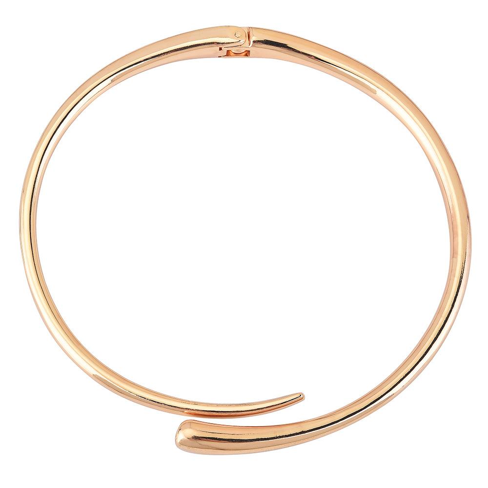 Personalized Geometric Metal Smooth Open Collar Spanish Cold Wind Temperament Collarbone Chain Necklace